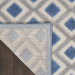 Nourison Aloha Indoor/Outdoor Blue/Grey 3'6" x 5'6" Area Rug, Easy Cleaning, Non Shedding, Bed Room, Living Room, Dining Room, Deck, Backyard, Patio (4x6)