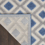 Nourison Aloha Indoor/Outdoor Blue/Grey 3'6" x 5'6" Area Rug, Easy Cleaning, Non Shedding, Bed Room, Living Room, Dining Room, Deck, Backyard, Patio (4x6)