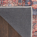 Nourison Brilliance Machine Washable Traditional Vintage Navy/Brick 2' x 4' Area Rug, Easy Clean, Non Shedding, Bed Room, Living Room, Dining Room, Kitchen (2x4)