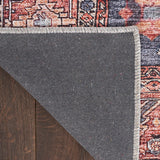 Nourison Brilliance Machine Washable Traditional Vintage Navy/Brick 2' x 4' Area Rug, Easy Clean, Non Shedding, Bed Room, Living Room, Dining Room, Kitchen (2x4)