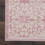 Nourison Jubilant 6' Runner Ivory Pink Fabric Transitional Area Rug