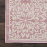 Nourison Jubilant 6' Runner Ivory Pink Fabric Transitional Area Rug