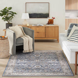 Nourison Vintage Home Bohemian Blue 3'9" x 5'9" Area Rug, Easy Clean, Non Shedding, Bed Room, Living Room, Dining Room, Backyard, Deck, Patio (4x6)
