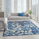 Nourison Tranquil Nature Navy 8'10" x 11'10" Area -Rug, Easy -Cleaning, Non Shedding, Bed Room, Living Room, Dining Room, Kitchen (9x12)