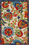 Nourison Aloha Indoor/Outdoor Multicolor 2'8'' x 4' Area-Rug, Easy-Cleaning, Non Shedding, Bed Room, Living Room, Dining Room, Backyard, Deck, Patio (3x4)