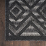 Nourison Versatile Indoor/Outdoor Charcoal/Black 5' x 7' Area Rug, Easy Cleaning, Non Shedding, Bed Room, Living Room, Dining Room, Deck, Backyard, Patio, High Traffic Area (5x7)