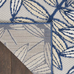 Nourison Aloha Indoor/Outdoor Ivory/Navy 2'3" x 12' Area Rug, Easy Cleaning, Non Shedding, Bed Room, Living Room, Dining Room, Backyard, Deck, Patio (2x12)