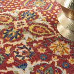 Nourison Allur Traditional Red Multicolor 5'3" x 7'3" Area -Rug, Easy -Cleaning, Non Shedding, Bed Room, Living Room, Dining Room, Kitchen (5x7)