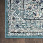 Nourison Passion Bohemian Turquoise Grey 2'2'' x 10' Area-Rug, Easy-Cleaning, Non Shedding, Bed Room, Living Room, Dining Room, Kitchen (2x10)