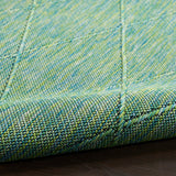 Nourison Practical Solutions Indoor/Outdoor Blue Green 4' x 6' Area -Rug, Easy -Cleaning, Non Shedding, Bed Room, Living Room, Dining Room, Backyard, Deck, Patio (4x6)