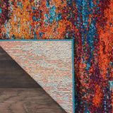 Nourison Celestial Red/Blue Atlantic 2'2" x 3'9" Area Rug, Contemporary, Abstract, Easy Cleaning, Non Shedding, Bed Room, Living Room, Dining Room, Kitchen, (2' x 4')