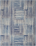 Nourison Grafix Abstract Blue Grey 5'3" x 7'3" Area -Rug, Easy -Cleaning, Non Shedding, Bed Room, Living Room, Dining Room, Kitchen (5x7)
