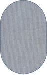 Nourison Courtyard Indoor/Outdoor Ivory Blue 5' x 8' Oval Area Rug, Easy Cleaning, Non Shedding, Bed Room, Living Room, Dining Room, Backyard, Deck, Patio (5x8 Oval)