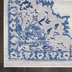 Nourison Whimsicle Vintage Ivory Blue 2' x 3' Area Rug, Easy Cleaning, Non Shedding, Bed Room, Living Room, Dining Room, Kitchen (2x3)