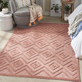 Nourison Versatile Indoor/Outdoor Coral/Orange 5' x 7' Area Rug, Easy Cleaning, Non Shedding, Bed Room, Living Room, Dining Room, Deck, Backyard, Patio, High Traffic Area (5x7)