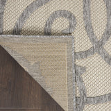 Nourison Palamos Indoor/Outdoor Cream Grey 2'2" x 7'6" Area Rug, Easy Cleaning, Non Shedding, Bed Room, Living Room, Dining Room, Backyard, Deck, Patio (2x8)