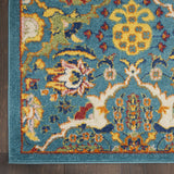 Nourison Allur Traditional Turquoise Ivory 2'3" x 7'6" Area -Rug, Easy -Cleaning, Non Shedding, Bed Room, Living Room, Dining Room, Kitchen (2x8)