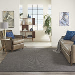 Nourison Positano 10' Runner Charcoal Fabric Modern Area Rug (10' Runner)