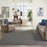 Nourison Positano Indoor-Outdoor Charcoal 5' x 7' Area Rug, Easy Cleaning, Non Shedding, Bed Room, Living Room, Dining Room, Backyard, Deck, Patio (5x7)