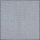 Nourison Courtyard Indoor/Outdoor Ivory Blue 6' x 6' Square Area Rug, Easy Cleaning, Non Shedding, Bed Room, Living Room, Dining Room, Backyard, Deck, Patio (6 Square)