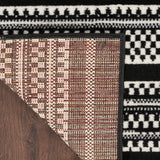 Nourison Grafix Abstract Black White 5'3" x 7'3" Area Rug, Easy Clean, Non Shedding, Bed Room, Living Room, Dining Room, Kitchen (5x7)