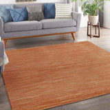 Nourison Essentials Indoor/Outdoor Rust 5' x Square Area Rug, Easy Cleaning, Non Shedding, Bed Room, Living Room, Dining Room, Backyard, Deck, Patio (5 Square)