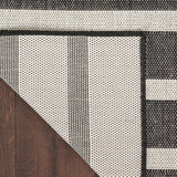 Nourison Positano Indoor/Outdoor Black Ivory 4' x 6' Area Rug, Easy Clean, Non Shedding, Bed Room, Living Room, Dining Room, Deck, Backyard, Patio (4x6)