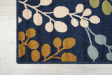 Nourison Caribbean Contemporary Navy 2'6" x 4' Area -Rug, Easy -Cleaning, Non Shedding, Bed Room, Living Room, Dining Room, Kitchen (2x4)