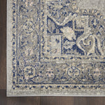 Nourison Tranquil Persian Grey/Navy 2' x 4' Area -Rug, Easy -Cleaning, Non Shedding, Bed Room, Living Room, Dining Room, Kitchen (2x4)
