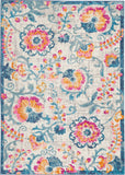 Nourison Passion Floral Ivory 5'3" x 7'3" Area Rug, Easy Cleaning, Non Shedding, Bed Room, Living Room, Dining Room, Kitchen (5x7)