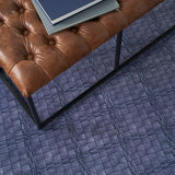 Nourison Washables Geometric Navy Blue 5'2" x 7' Area Rug, Easy Clean, Non Shedding, Bed Room, Living Room, Dining Room, Kitchen (5x7)