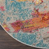 Nourison Celestial Modern Abstract Sealife 5'3" x Round Area -Rug, Easy -Cleaning, Non Shedding, Bed Room, Living Room, Dining Room, Kitchen (5 Round)