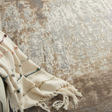 Nourison Elation Abstract Grey Ivory 4' x 6' Area Rug, Easy-Cleaning, Non-Shedding, Bed Room, Living Room, Dining Room, Kitchen (4x6)