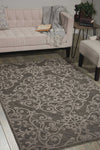 Nourison Damask Vintage Grey 5' x 7' Area -Rug, Easy -Cleaning, Non Shedding, Bed Room, Living Room, Dining Room, Kitchen (5x7)" }