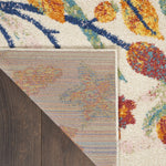 Nourison Allur Modern Ivory Multicolor 2'3" x 7'6" Area Rug, Easy Clean, Non Shedding, Bed Room, Living Room, Dining Room, Kitchen (2x8)