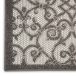 Nourison Aloha Indoor/Outdoor Grey/Charcoal 2'3" x 8' Area Rug, Transitional, French Country, Easy Cleaning, Non Shedding, Bed Room, Kitchen, Living Room, Deck, Backyard, (8' x Runner)