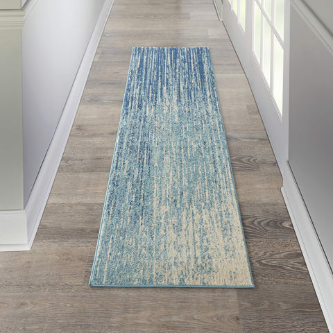 Nourison Passion 2'2" x 7'6" Navy/Light Blue Modern Indoor Rug