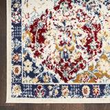Nourison Grafix Vintage Blue Multicolor 2' x 4' Area -Rug, Easy -Cleaning, Non Shedding, Bed Room, Living Room, Dining Room, Kitchen (2x4)