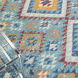 Nourison Passion Transitional Blue/Multicolor 3'9" x 5'9" Area Rug, Easy Clean, Non Shedding, Bed Room, Living Room, Dining Room, Kitchen (4x6)