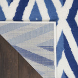 Nourison Whimsicle Diamond Ivory Blue 6' x 9' Area Rug, Easy Cleaning, Non Shedding, Bed Room, Living Room, Dining Room, Kitchen (6x9)