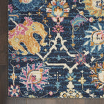 Nourison Passion Navy 6'7" x 9'6" Area Rug, Boho, Moroccan, Bed Room, Living Room, Dining Room, Kitchen, Easy Cleaning, Non Shedding, (7' x 10')