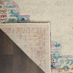 Nourison Passion Transitional Grey/Multi 2'2" x 7'6" Area -rug, Easy -cleaning, Non Shedding, Bed Room, Living Room, Dining Room, Kitchen (2x8)