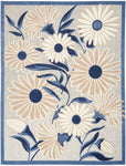Nourison Aloha 4' x 6' Blue Gray Fabric Contemporary Area Rug (4' x 6')