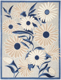 Nourison Aloha 4' x 6' Blue Gray Fabric Contemporary Area Rug (4' x 6')