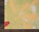 Nourison Home & Garden Indoor/Outdoor Green 2'3" x 8' Area Rug, Easy Clean, Non Shedding, Bed Room, Living Room, Dining Room, Kitchen (2x8)