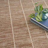 Nourison Serenity Home Geometric Mocha Ivory 3'11" x 5'11" Area Rug, Easy-Cleaning, Non-Shedding, Bedroom, Living Room, Dining Room, Backyard, Deck, Patio (4x6)