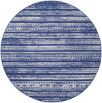 Nourison Whimsicle Tribal Navy Ivory 5' x round Area Rug, Easy Cleaning, Non Shedding, Bed Room, Living Room, Dining Room, Kitchen (5 Round)