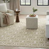 Nourison Jubilant Contemporary Olive 5'3" x 7'3" Area -Rug, Easy -Cleaning, Non Shedding, Bed Room, Living Room, Dining Room, Kitchen (5x7)" }
