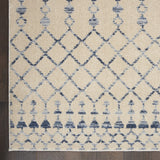 Nourison Royal Moroccan Farmhouse Beige Blue 2'2" x 7'6" Area Rug, Easy Cleaning, Non Shedding, Bed Room, Living Room, Dining Room, Kitchen (2x8)