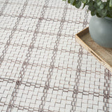 Nourison Washables Geometric Ivory 5'2" x 7' Area -Rug, Easy -Cleaning, Non Shedding, Bed Room, Living Room, Dining Room, Kitchen (5x7)" }